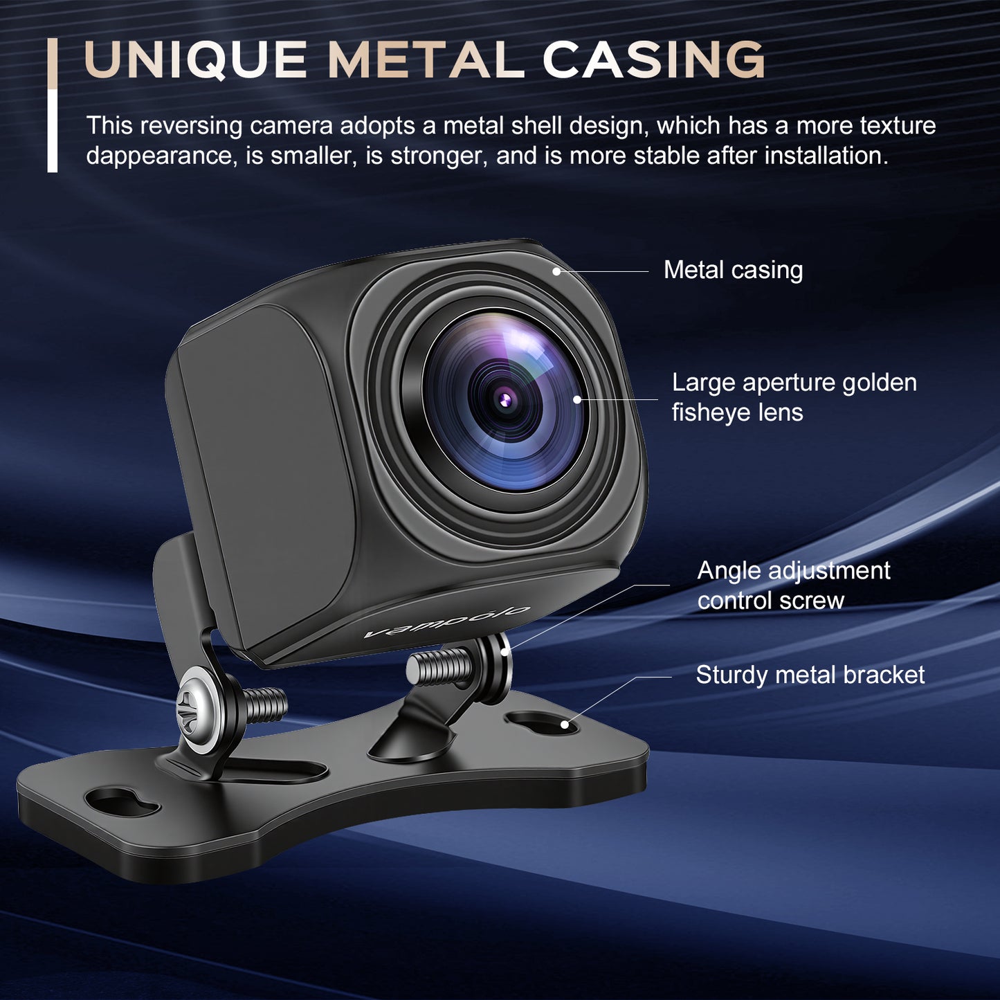 Backup Camera, AHD 1080P Metal Rear View & Front View Camera, 170° Wide Angle Rearview Reversing Camera with Clear Night Vision, IP69 Waterproof Universal Reverse Camera for Car SUV RV Pickup