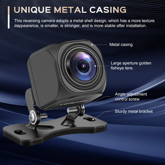 Backup Camera, AHD 1080P Metal Rear View & Front View Camera, 170° Wide Angle Rearview Reversing Camera with Clear Night Vision, IP69 Waterproof Universal Reverse Camera for Car SUV RV Pickup