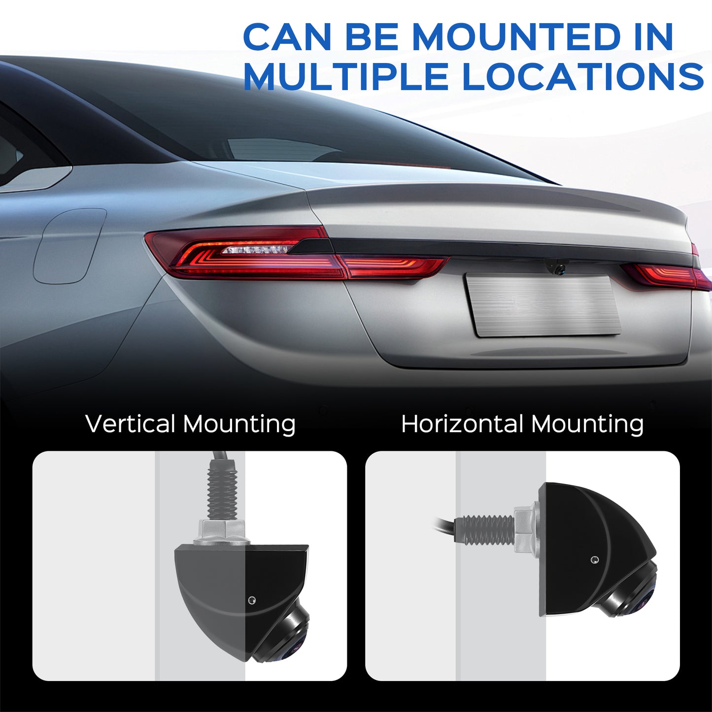 Backup Camera with Switchable Front View - 1080P Metal AHD, 170° Wide Angle Rearview, Super Clear Night Vision, IP69 Waterproof Reverse - Universal for Cars, Trucks, SUVs, Vans (Black)