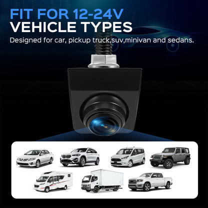 Backup Camera with Switchable Front View - 1080P Metal AHD, 170° Wide Angle Rearview, Super Clear Night Vision, IP69 Waterproof Reverse - Universal for Cars, Trucks, SUVs, Vans (Black)